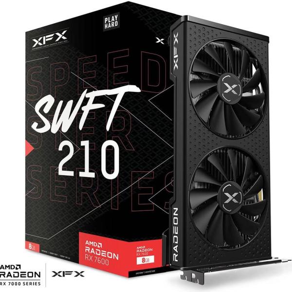 Placa Gráfica AMD Radeon RX 7600 RDNA 3 Speedster SWFT210 Core Gaming 8GB GDDR6 - XFX