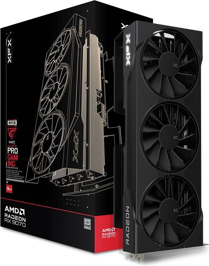Placa Gráfica AMD Radeon RX 9070 RDNA 4 Swift OC Triple Fan Gaming 16GB GDDR6 - XFX