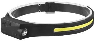 Lanterna de Cabeça 5W COB + 1W LED 350lm 1200mah c/ Sensor de Movimento da Mão (Preto) - REXER