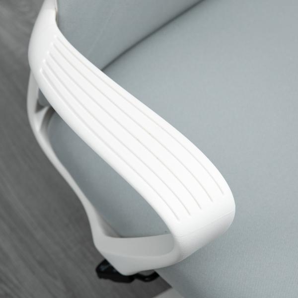 Cadeira de Escritório Ergonómica com Altura Ajustável Função de Inclinação e Encosto Alto 62x56x110 - 119,5 cm Cinza