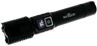 Lanterna de Mão Recarregável 10W 1200mah 500lm c/ Ecrã (Preto) - REXER