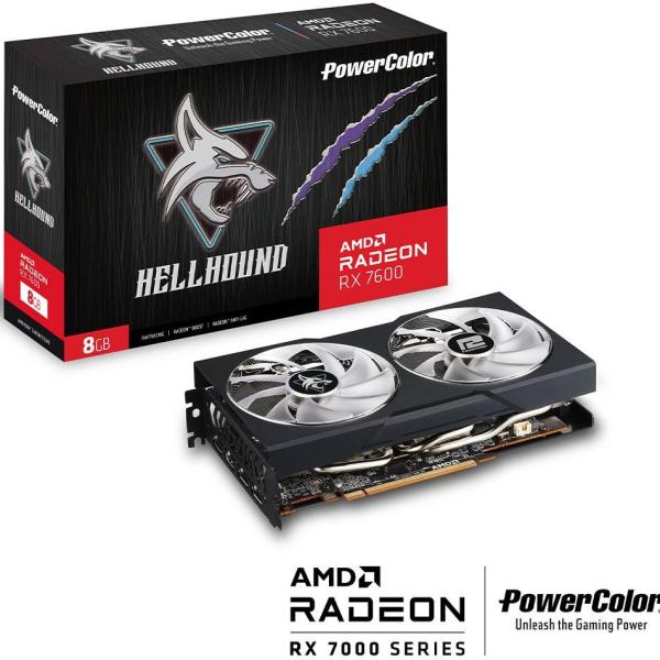 Placa Gráfica AMD Radeon RX 7600 RDNA 3 Hellhound 8GB GDDR6 - POWERCOLOR