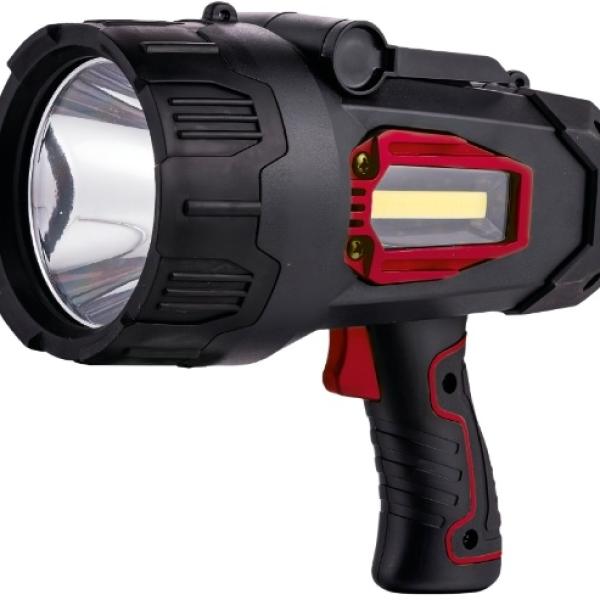 Lanterna de Mão Recarregável 10W 4000mah 1300lm (Preto/Vermelho) - REXER