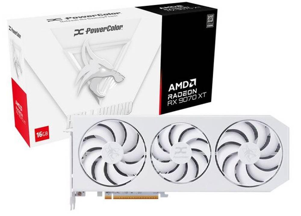 Placa Gráfica AMD RX 9070 XT RDNA 4 Hellhound Spectral White 16GB GDDR6 - POWERCOLOR