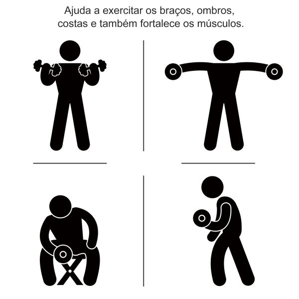 Conjunto de Halteres Ajustáveis 30kg com Barra de Conexão de Aço e Discos Desmontáveis Conjunto de Pesos para Treinamento em Casa Academia Escritório Preto