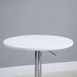 Mesa de bar ajustável em altura com base redonda e antideslizante para cozinha sala de jantar Ø60x69 - 93 cm Branco
