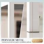 Mesa Sala de Jantar de Cristal Mesa Retangular para 4 - 6 pessoas com Pés de Metal Multifuncional para Cozinha 120x60x75cm Branco