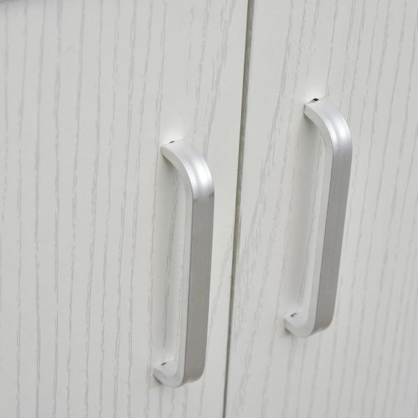 Armário Auxiliar para Micro - ondas Armário de Cozinha Baixo com Armário de 2 Portas e Prateleira Ajustável com Rodas Carga 70 kg 60,4x40,3x97 cm Branco