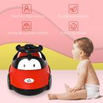 Bacio para Bebé de 6 - 36 Meses Bacio de Aprendizagem Treinamento Portátil em Forma de Carro com Tampa Volante Fácil de Limpar Carga 50kg 40x27,5x29,1cm Vermelho