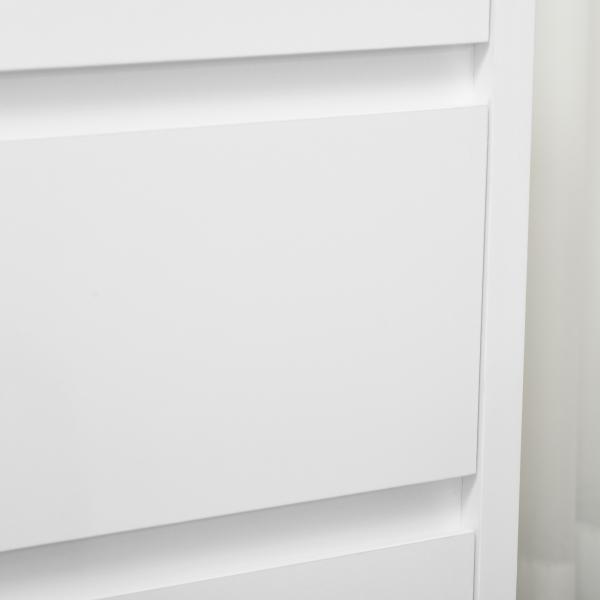 Cómoda Moderna com 4 Gavetas de Madeira para Dormitório Carga Máxima 40 kg 70x37x75 cm Branco e Madeira