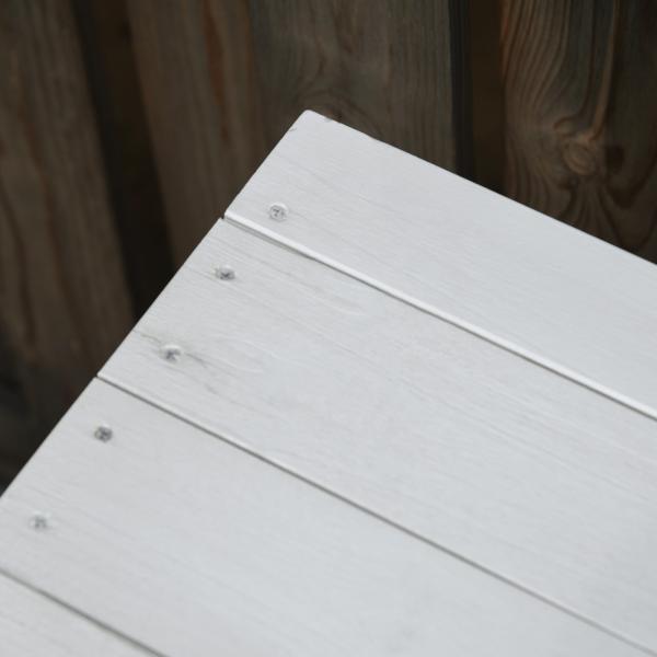 Baú de madeira ao ar livre Caixa de armazenamento de jardim com tampa que pode ser aberta 127x56x60 cm Branco