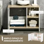 Móvel para Lavatório Pousar Móvel Casa de Banho Moderno com Prateleiras Abertas e Armário 77x45x60 cm Branco e