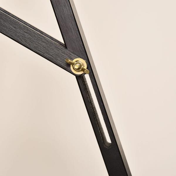 Cavalete para Pintura de Madeira Inclinável 90° com Suporte Tripé e Pincel 51,5x71,5x134,5 cm Preto