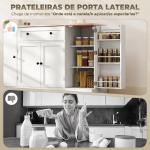 Aparador de Cozinha com Gaveta, Prateleiras nas Portas Prateleiras Ajustáveis Bar de Café 138x40x83,5 cm Branco