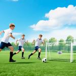 Baliza de Futebol com Suporte de Metal e Rede para Treino e Diversão de Futebol no Jardim Ar Livre 186x62x123 cm Branco