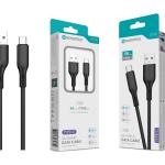 Cabo de Dados Fast Charge 5A PVC Macaron Design - Negro , Type-C USB , 1.0M