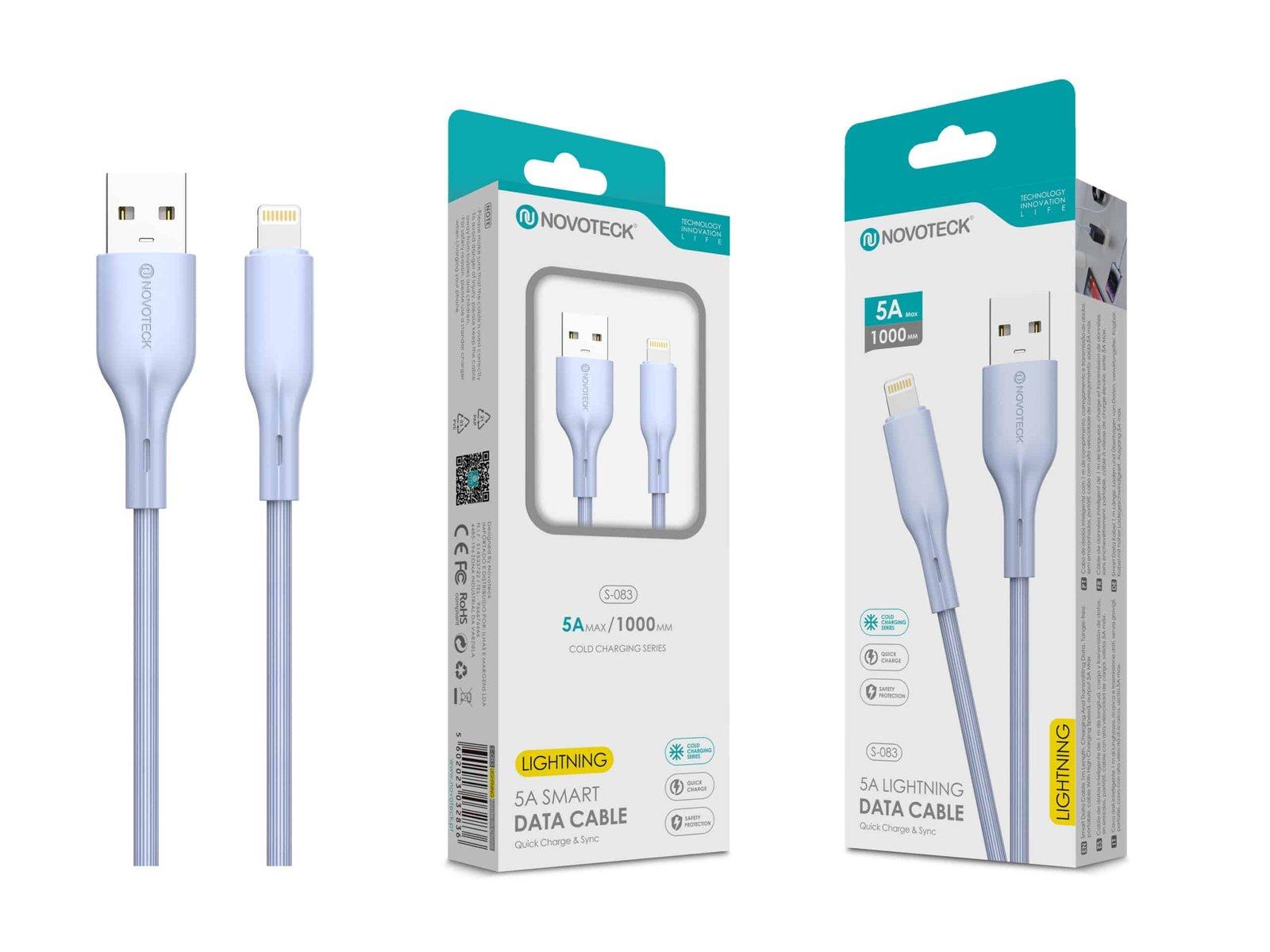 Cabo de Dados Fast Charge 5A PVC Macaron Design - Roxo , Lightning USB , 1.0M