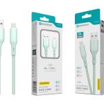 Cabo de Dados Fast Charge 5A PVC Macaron Design - Verde Água , Lightning USB , 1.0M