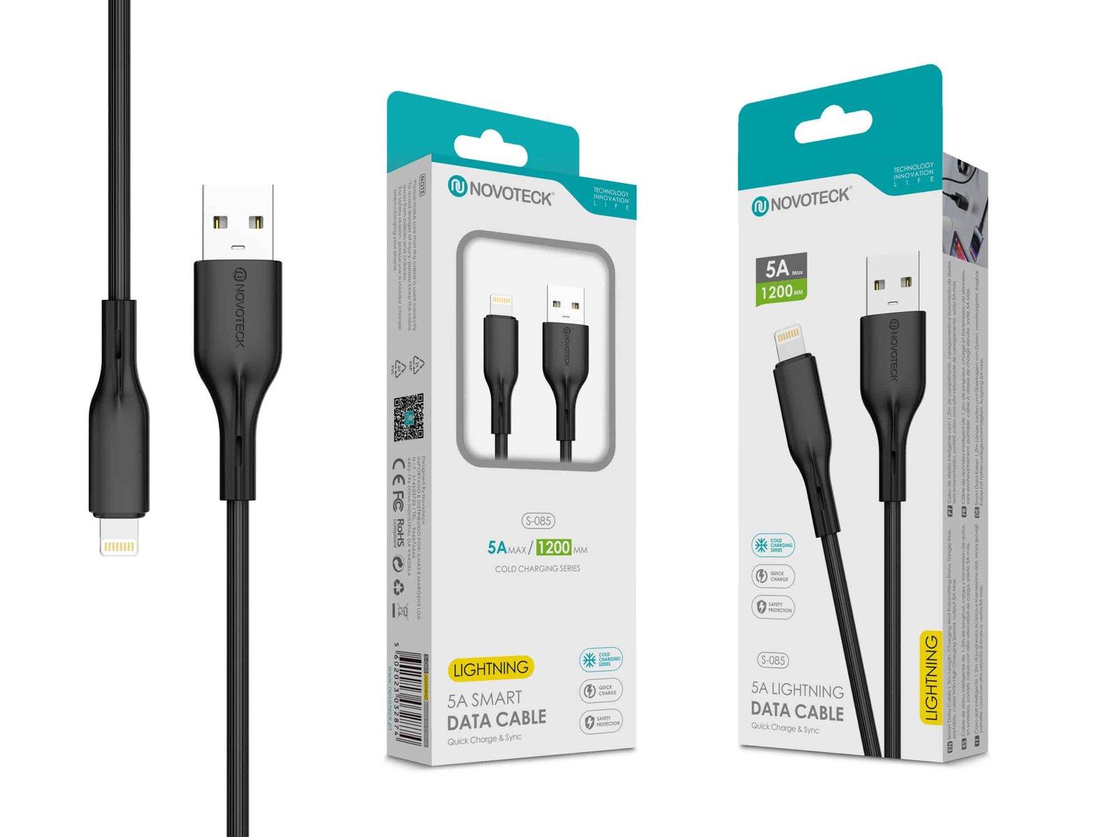 Cabo de Dados Lightning Negro 1.20M,5A, S-085