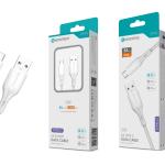Cabo de Dados Fast Charge 5A PVC Macaron Design - Branco, Type - C USB, 1.5M