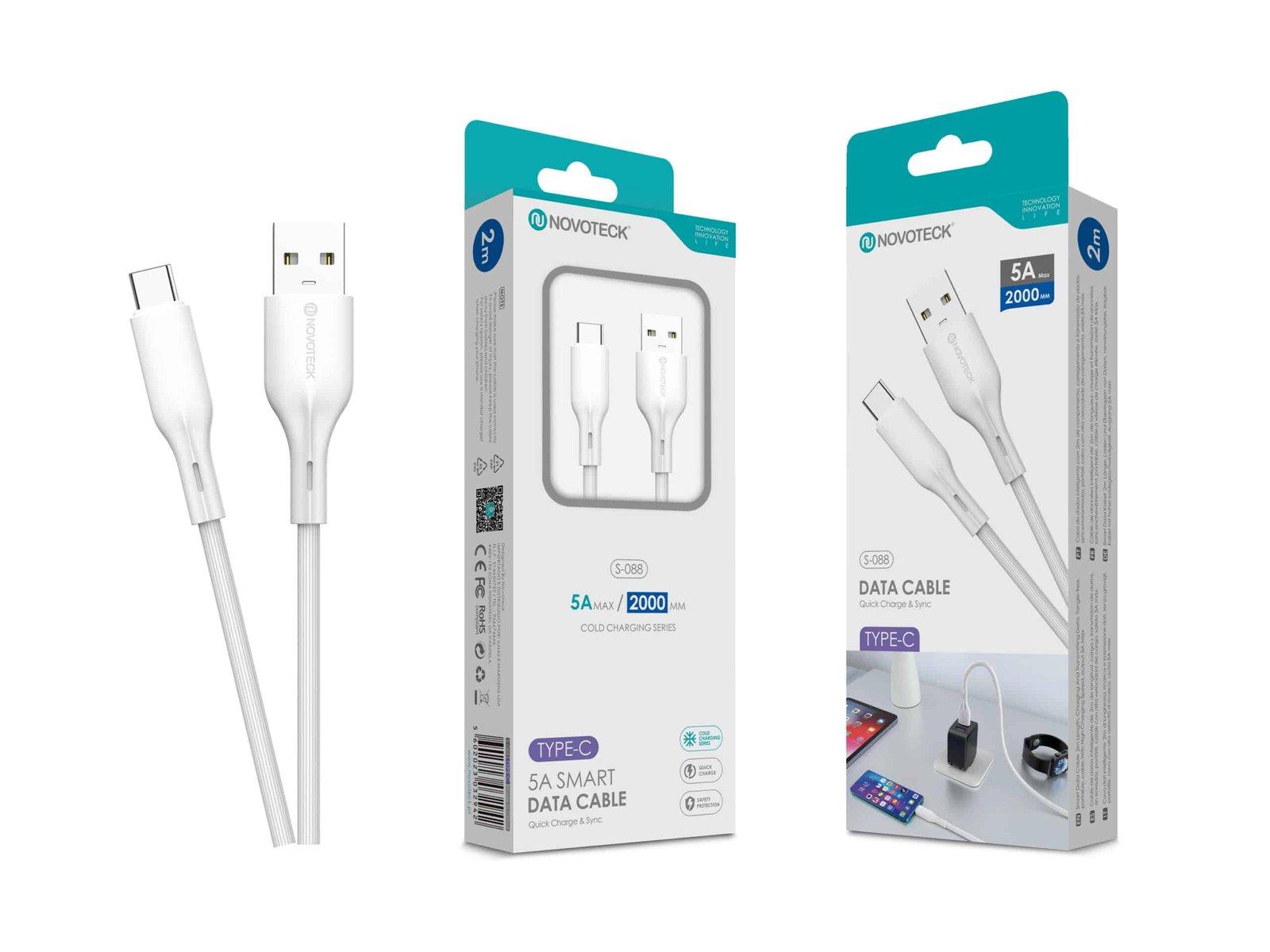 Cabo de Dados Type-C Branco 2M,5A, S-088