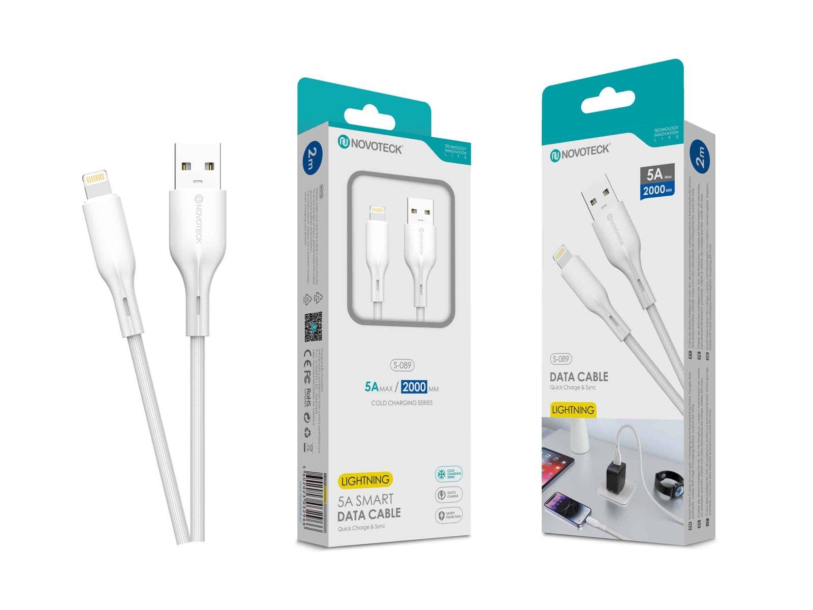 Cabo de Dados Lightning Branco 2M,5A, S-089