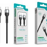 Cabo USB-C para USB-C NOVOTECK S-108 - PD 3.0 Quick Charge,66W,100cm,Negro,Trançado em Nylon