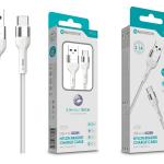 Cabo de Dados Trançado Nylon 3.1A Carregamento Rápido - Branco, Type - C USB, 1.0M