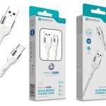 Cabo de Dados Trançado Nylon 3.1A Carregamento Rápido - Branco , Type-C USB , 2.0M