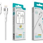 Cabo de Dados Trançado Nylon 3.1A Carregamento Rápido - Branco, Lightning USB, 1.0M