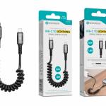 Cabo USB - C para Lightning Espiral Novoteck S - 129 – 1.8M Extensível, 30W Power Delivery, Design Retrátil para iPhone e iPad