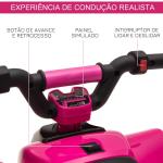 Quadriciclo Elétrico para Crianças de 18 - 36 Meses Quadriciclo a Bateria 6V com Avance e Retrocesso 72x40x45,5cm Rosa