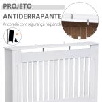 Cobertura Radiador Moderna de MDF com Prateleira Superior para Sala de Estar Dormitório Escritório 112x19x81cm Branco