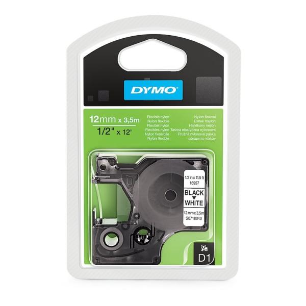 Fita Nylon Flexível Preto Sobre Branco (3,5 mts/1,2cm) - DYMO