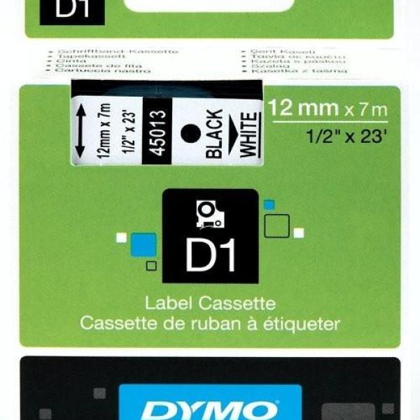 Fita Preto Sobre Branco (7 mts/1,2cm) - DYMO