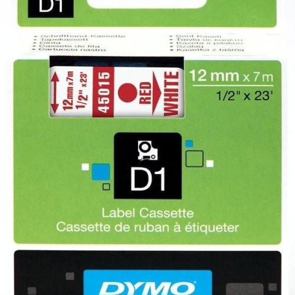 Fita Vermelho Sobre Branco (7 mts/0,9cm) - DYMO