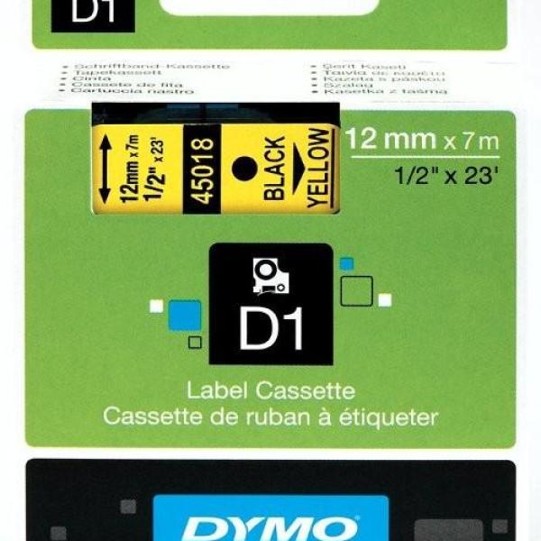 Fita Preto Sobre Amarelo (7 mts/1,2cm) - DYMO