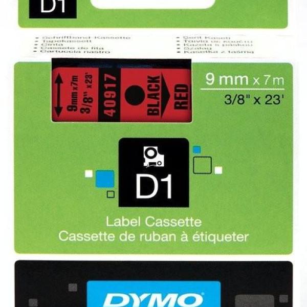 Fita Preto Sobre Vermelho (7 mts/0,9cm) - DYMO
