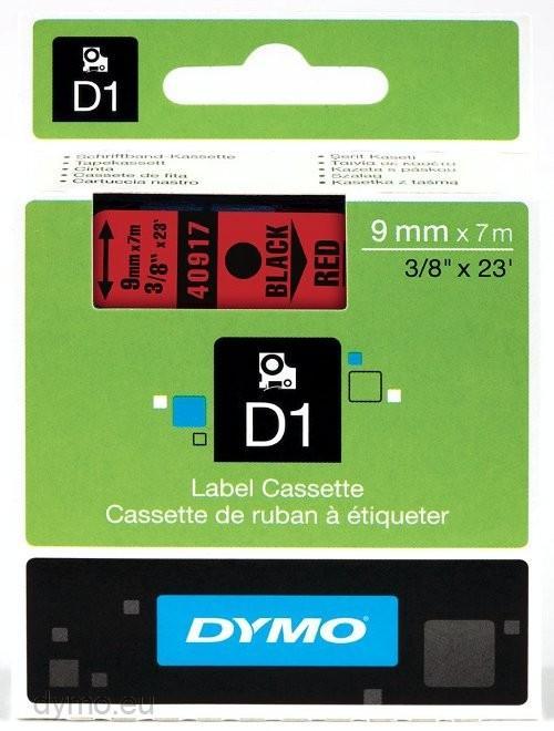 Fita Preto Sobre Vermelho (7 mts/0,9cm) - DYMO