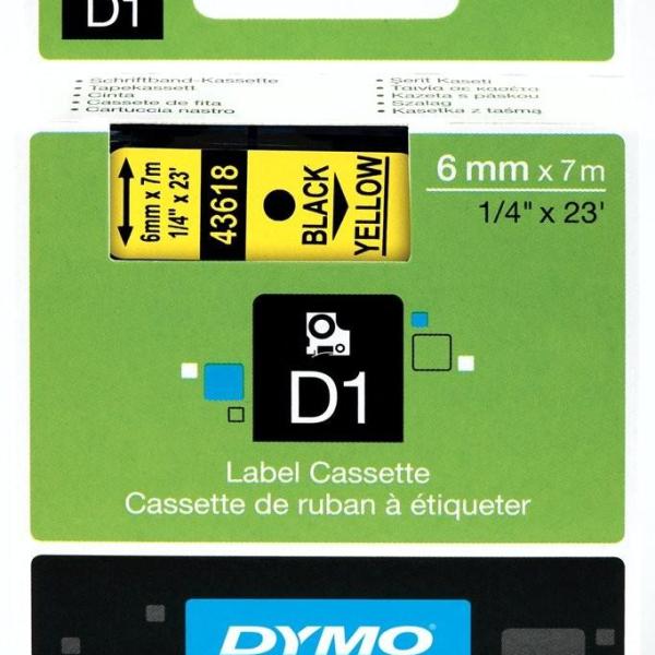 Fita Preto Sobre Amarelo (7 mts/0,6cm) - DYMO