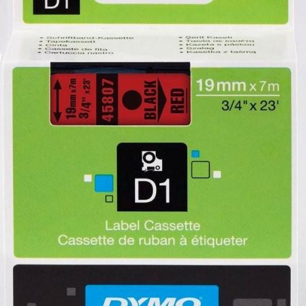 Fita Preto Sobre Vermelho (7 mts/1,9cm) - DYMO