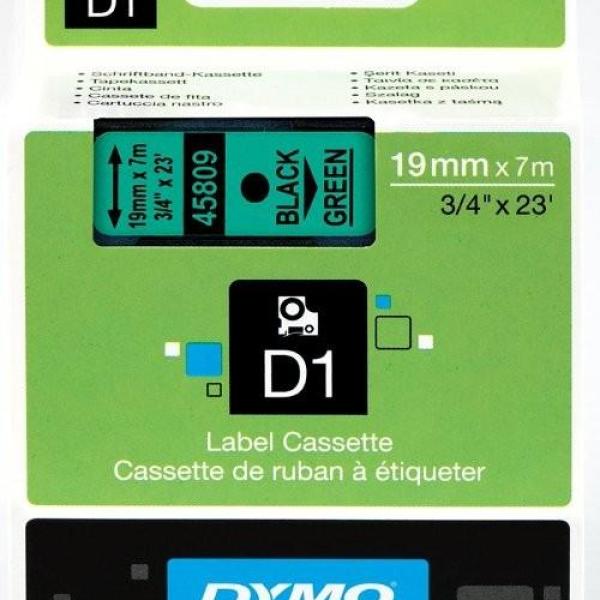 Fita Preto Sobre Verde (7 mts/1,9cm) - DYMO