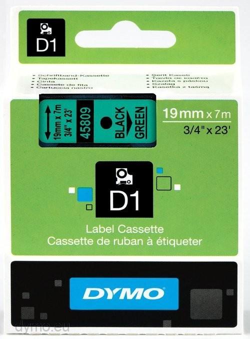 Fita Preto Sobre Verde (7 mts/1,9cm) - DYMO