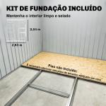 Abrigo de Jardim Metálico para Armazenamento de Ferramentas com Base de Reforço Incluída e 4 Janelas 277x322x192 cm Cinza Escuro