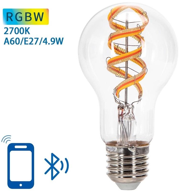 Lâmpada LED Inteligente E27 A60 Filamento Mesh Bluetooth 220V 4,9W 2700K 420Lm (Transparente)