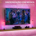 Conjunto de 2 Candeeiros de Mesa LED com Controlo Remoto App Bluetooth Sincronização com Música 6x6x32,5 cm Branco