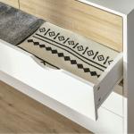 Cómoda com 5 Gavetas Cómoda de Quarto com Pés de Madeira Estilo Nórdico 99x39x101 cm Branco e Carvalho