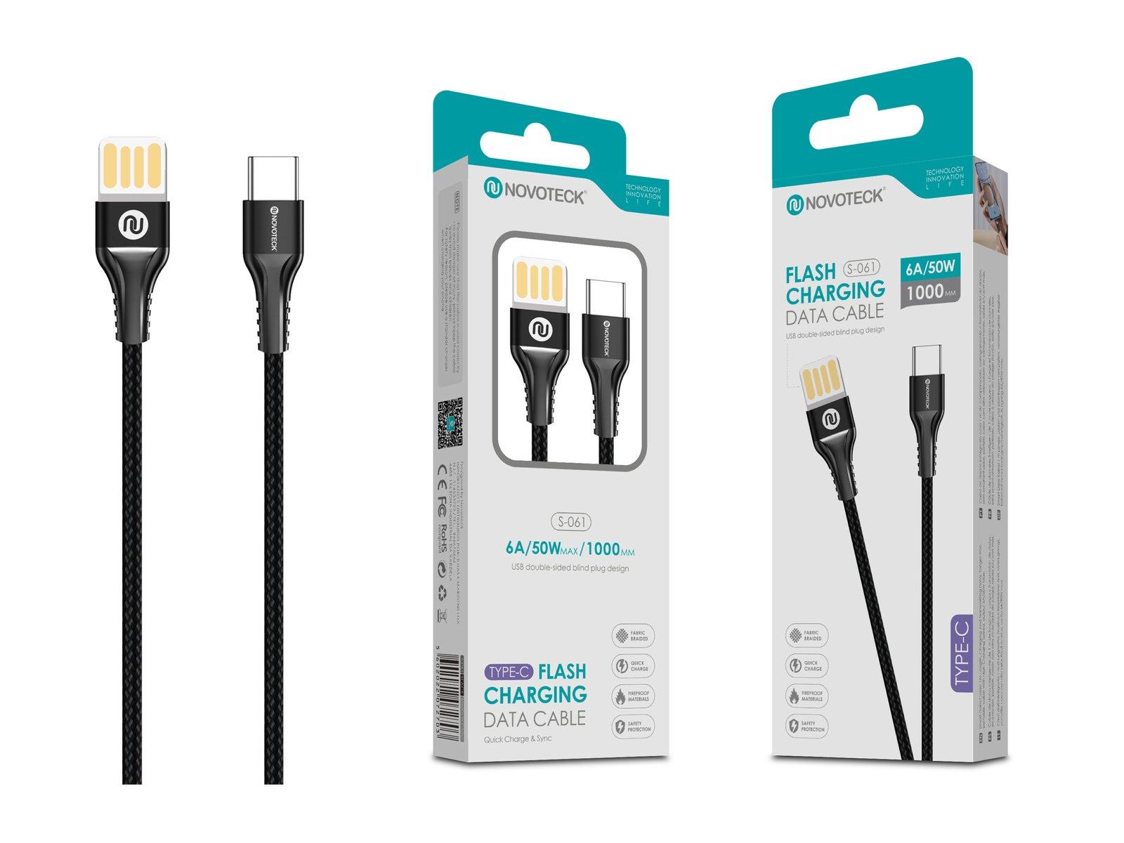 Cabo Type-C 6A 50W 1M Plug Dupla Face S-061