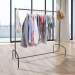 Charriot com Rodas 150x60x170 cm Organizador de Roupas com Rodas para Dormitório Entrada Corredor Preto