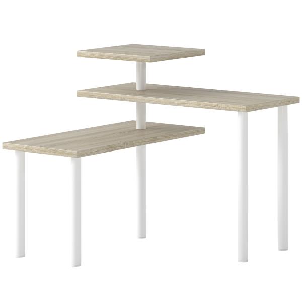 Estante de Cozinha de 3 Níveis Estante de Cozinha com 3 Prateleiras Giratórias Estrutura de Metal e Design em Degraus 40x18x36,5 cm Madeira